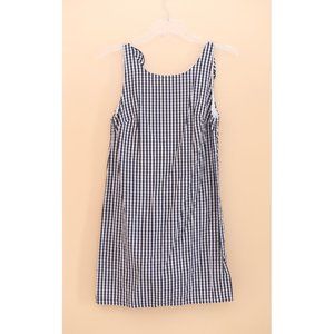 Zara blue gingham deep V back cotton dress